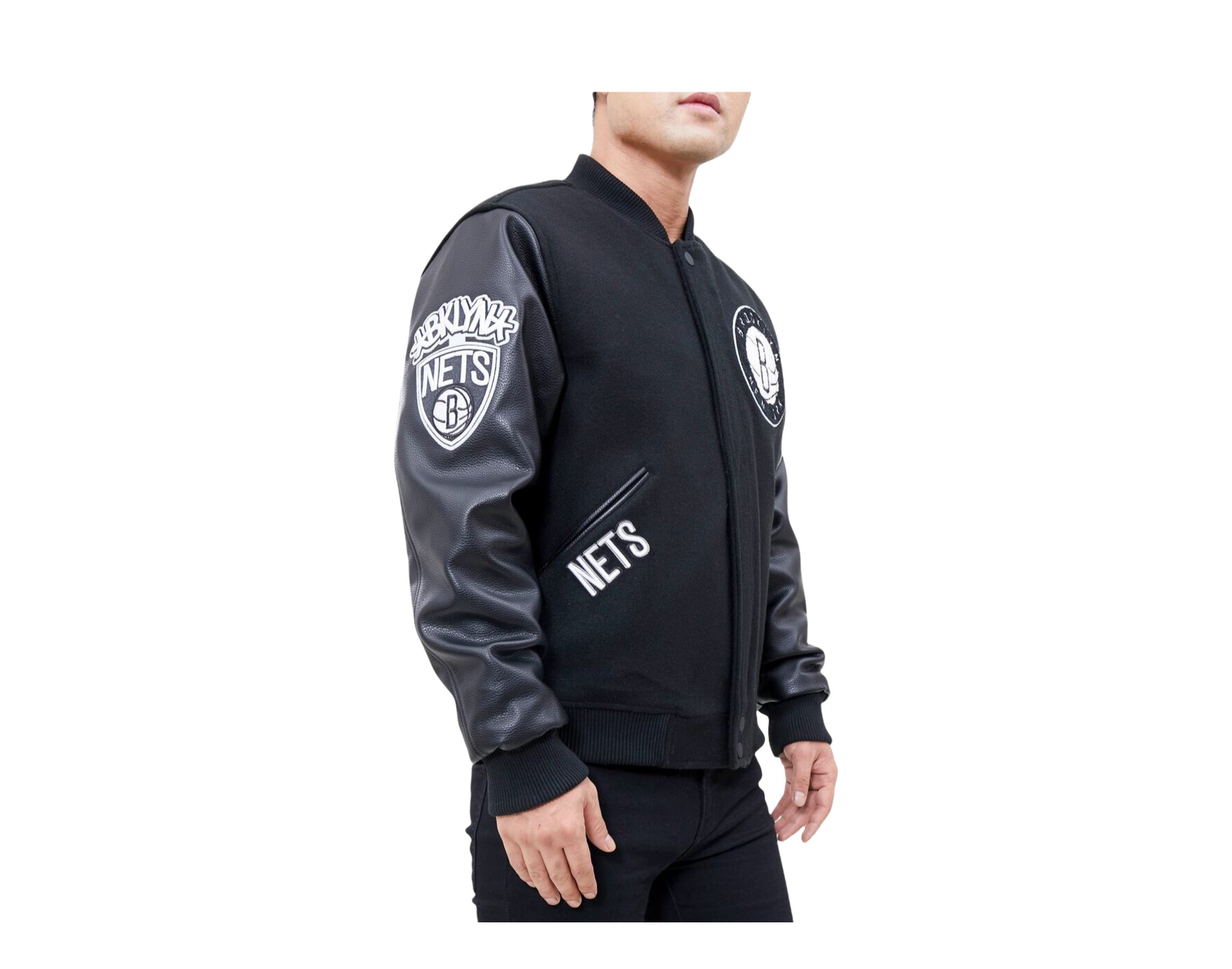 Pro Standard NBA Brooklyn Nets Logo Blended Varsity Jacket