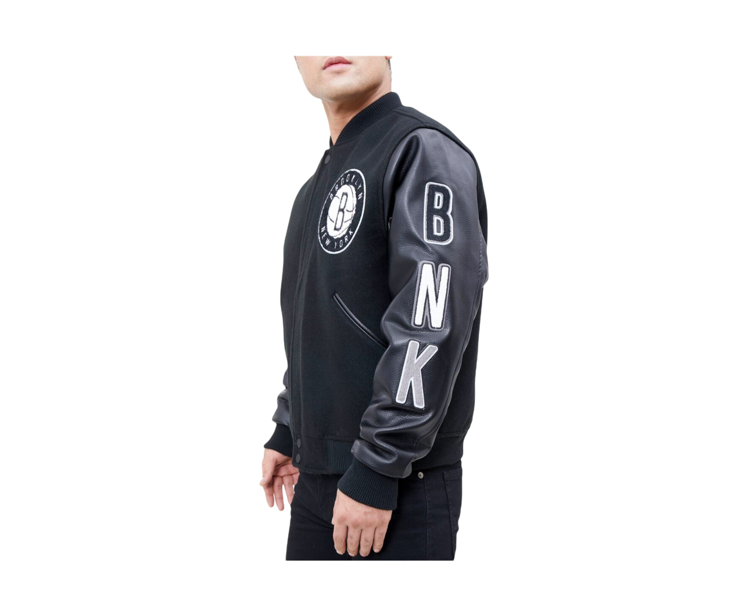 Pro Standard NBA Brooklyn Nets Logo Blended Varsity Jacket