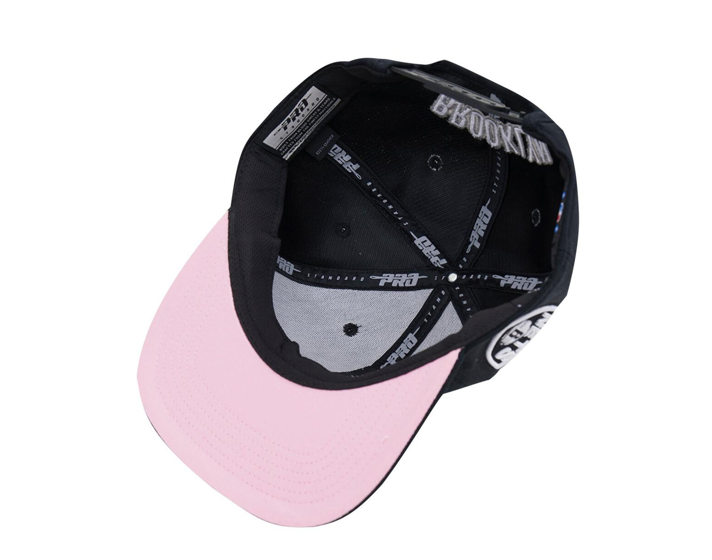 Pro Standard NBA Brooklyn Nets Team Logo Snapback Hat W/ Pink Undervisor