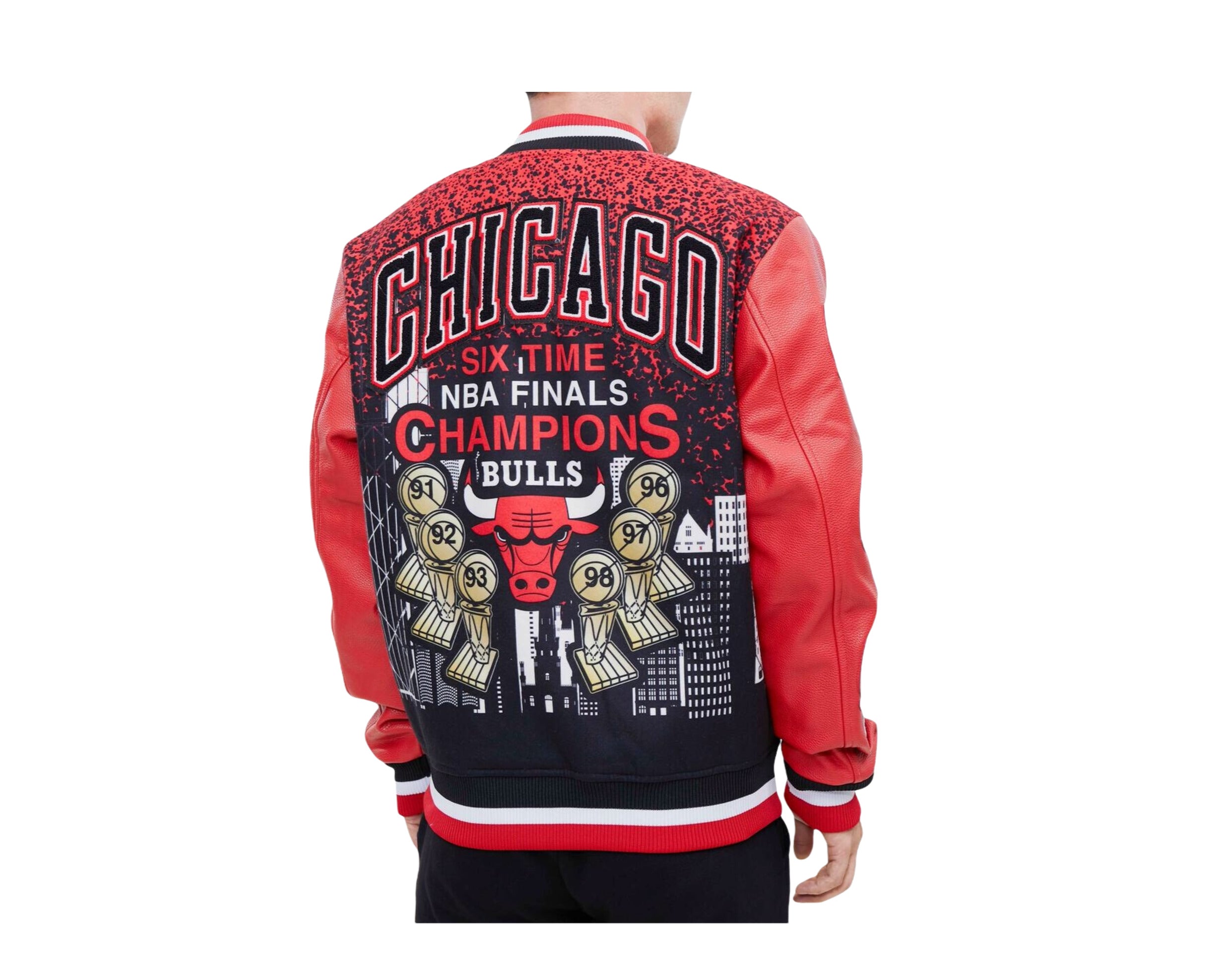 Shop Pro Standard Chicago Bulls Remix Varsity Jacket BCB652874 red