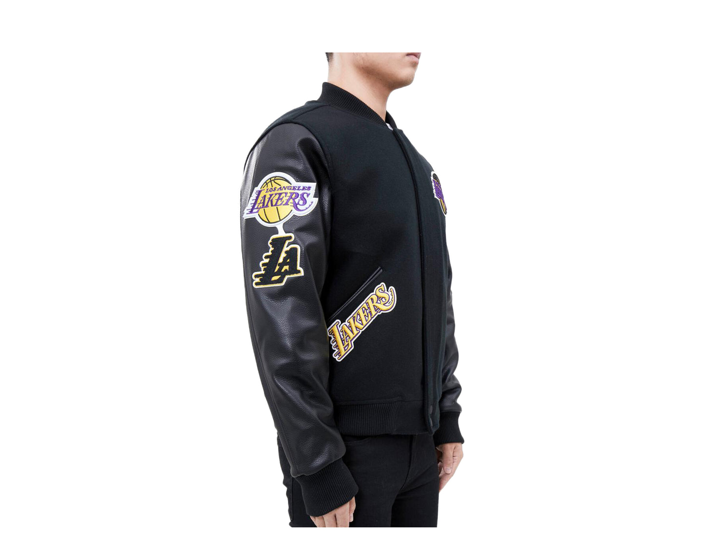 Pro Standard NBA Los Angeles Lakers Logo Black Varsity Jacket BLL651677-BLK S