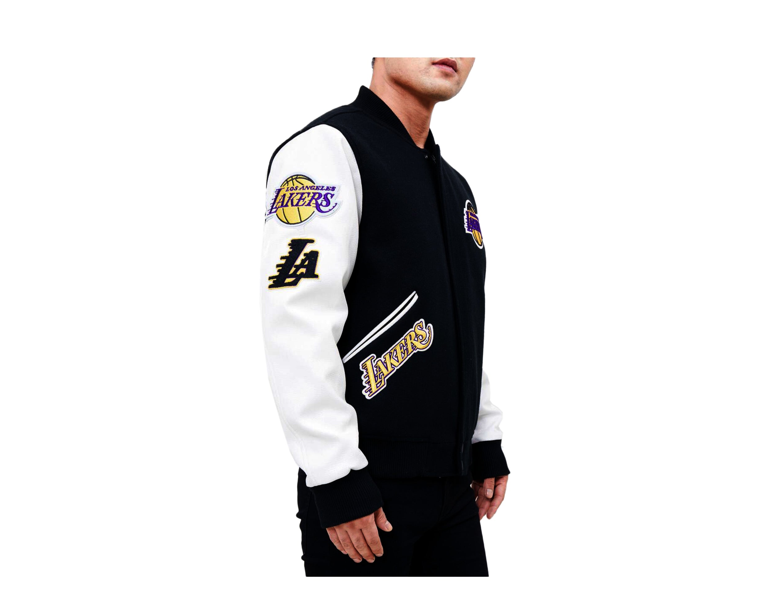 Pro Standard NBA Los Angeles Lakers Logo Black Varsity Jacket BLL651677-BLK S