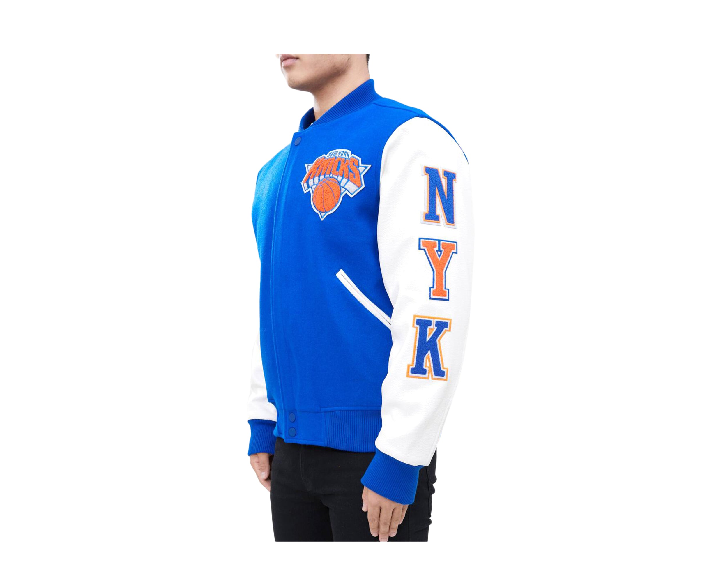 Pro Standard Mens NBA New York Knicks Varsity Jacket BNK653450-BLK Triple  Black