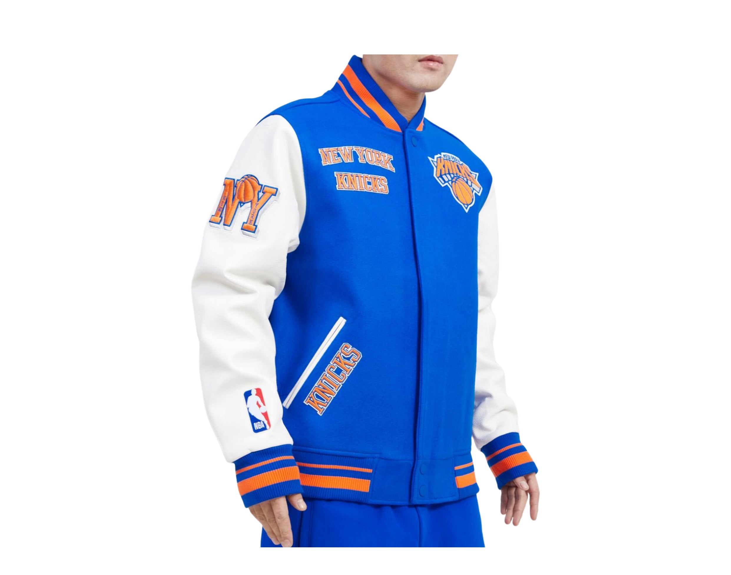 NY Knicks Blue and Orange Varsity Jacket
