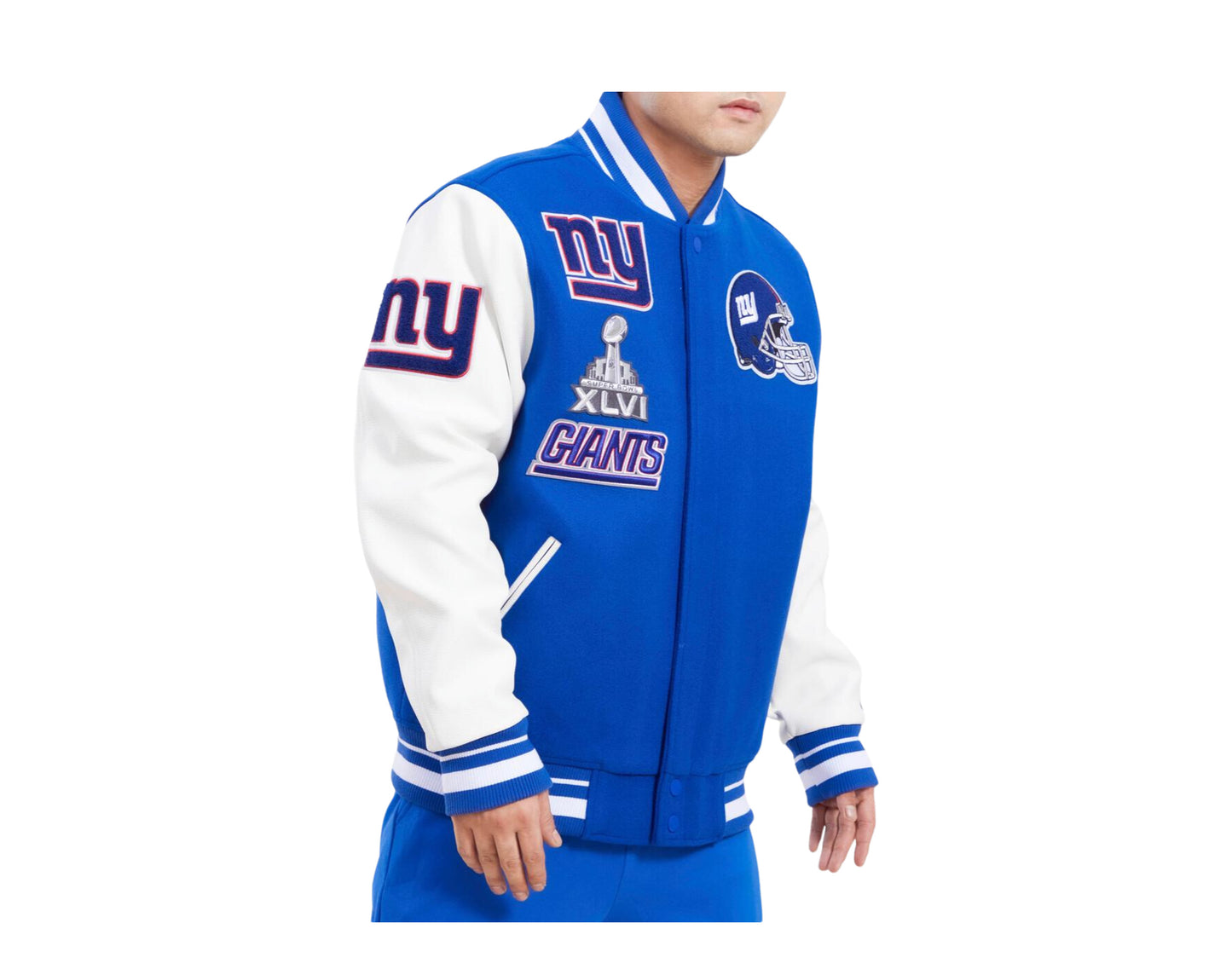 Royal/White New York Giants Mash Up Varsity Jacket