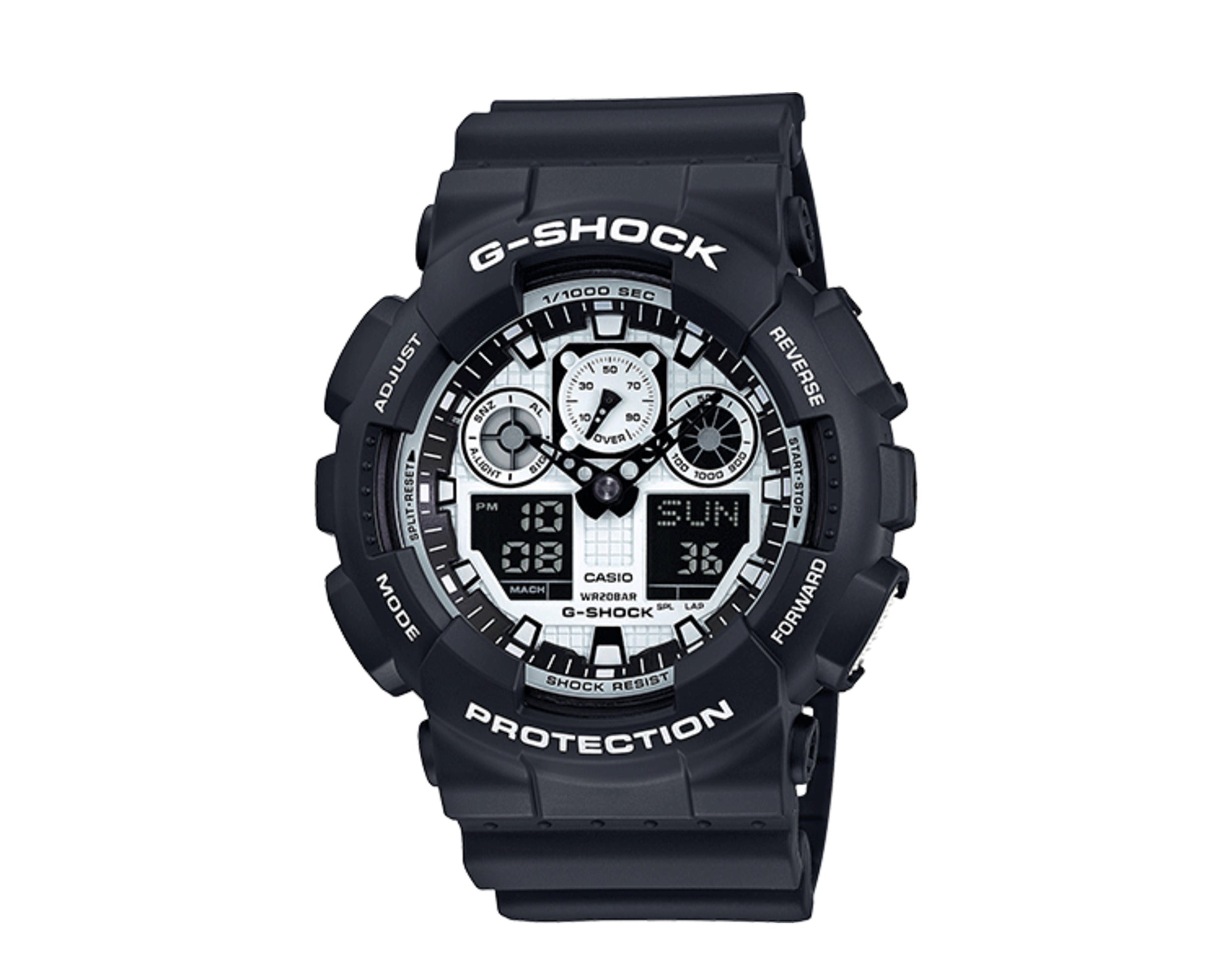 Casio G-Shock GA100BW Analog-Digital Resin Men's Watch