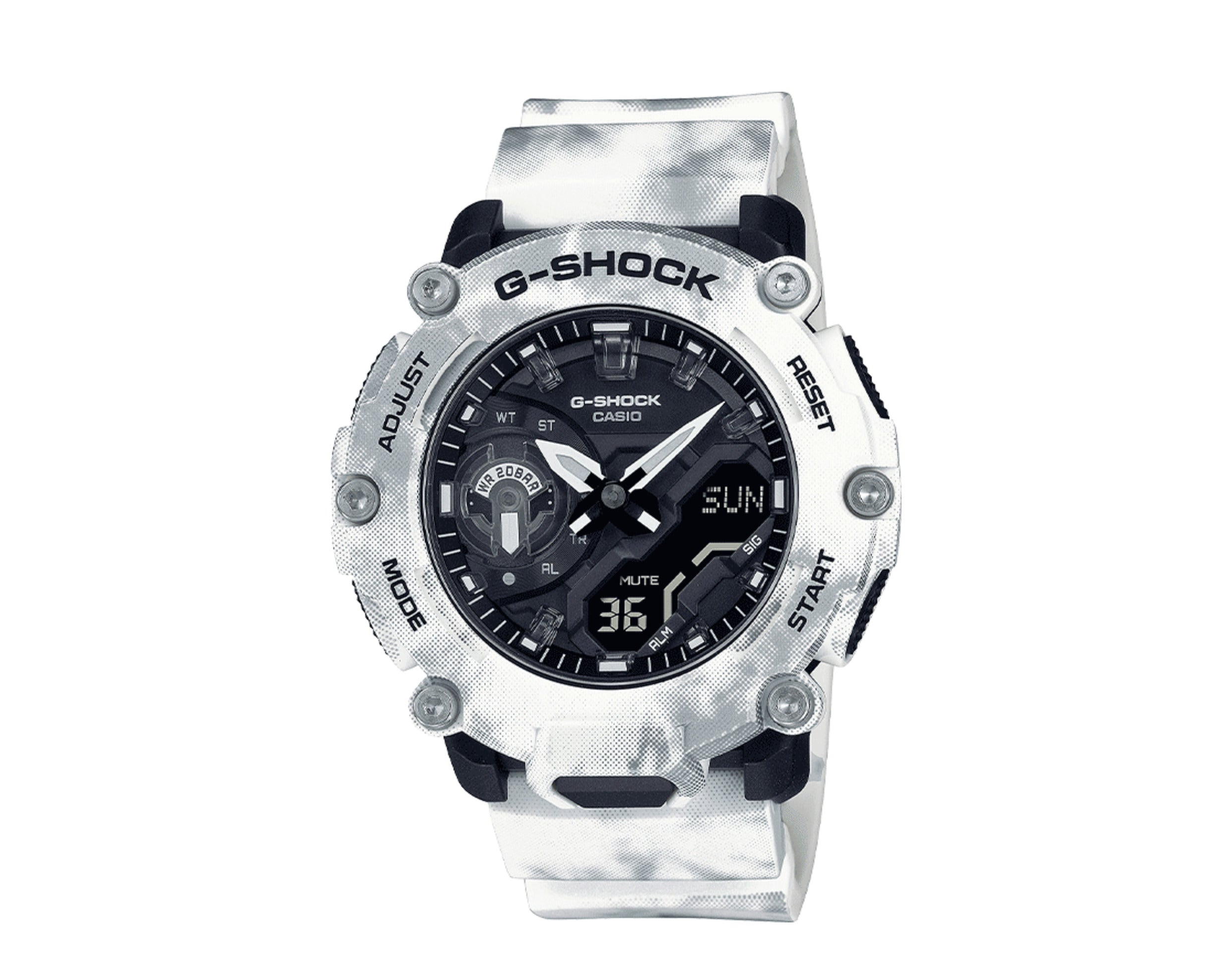 Casio G-Shock GA2200GC Snow Camouflage Analog-Digital Resin Watch