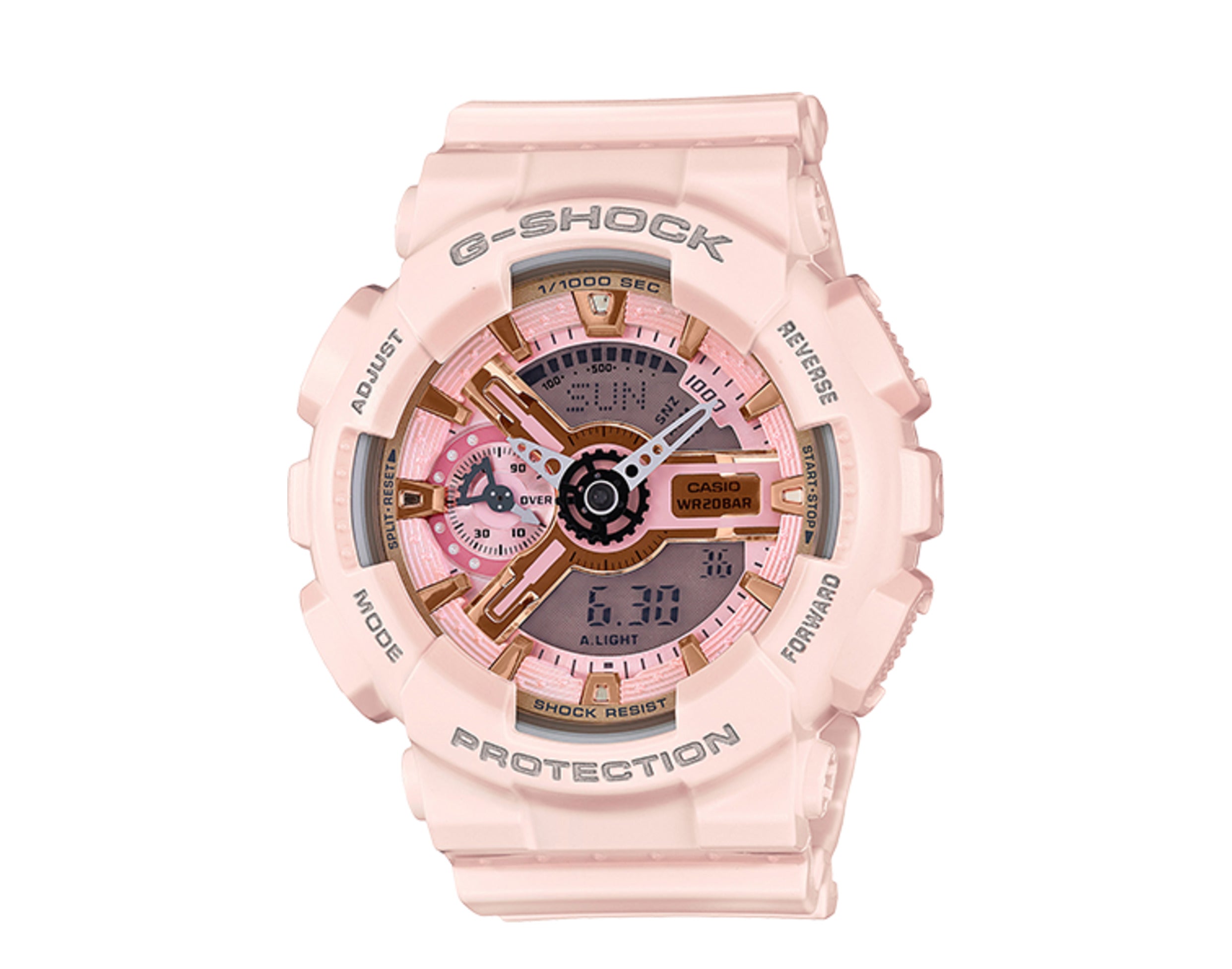 Casio G-Shock GMAS110 S Series Metalic Face Analog Digital Resin Women's Watch