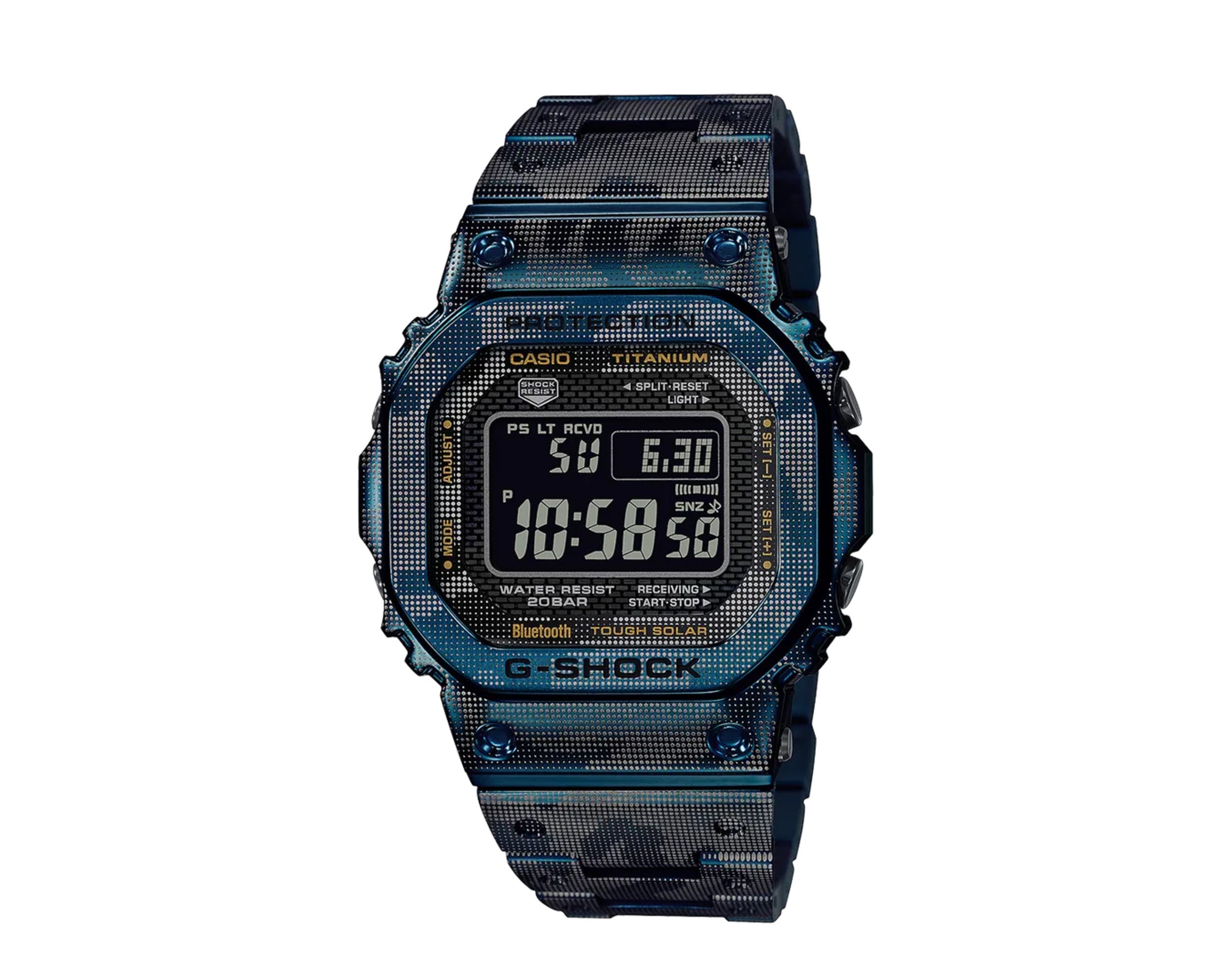 Casio G-Shock GMWB5000TCF Laser Camo Digital Titanium Full Metal Watch