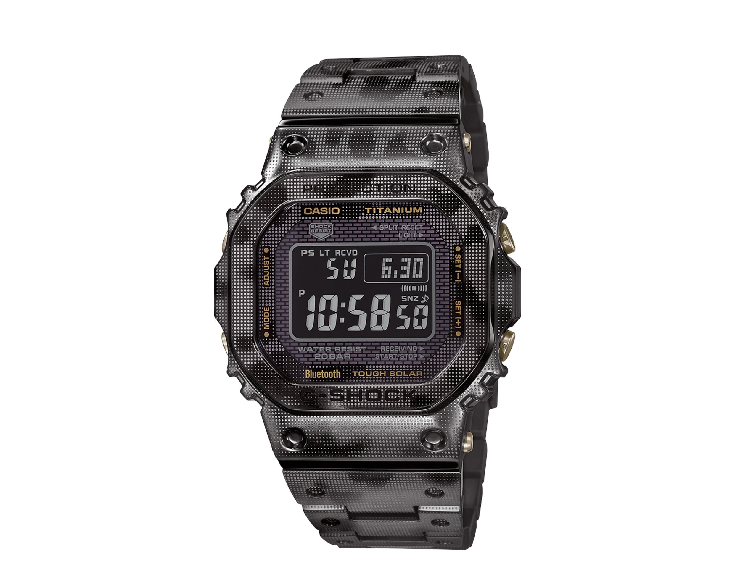 Casio G-Shock GMWB5000 Laser Camo Digital Titanium Full Metal Men's Watch