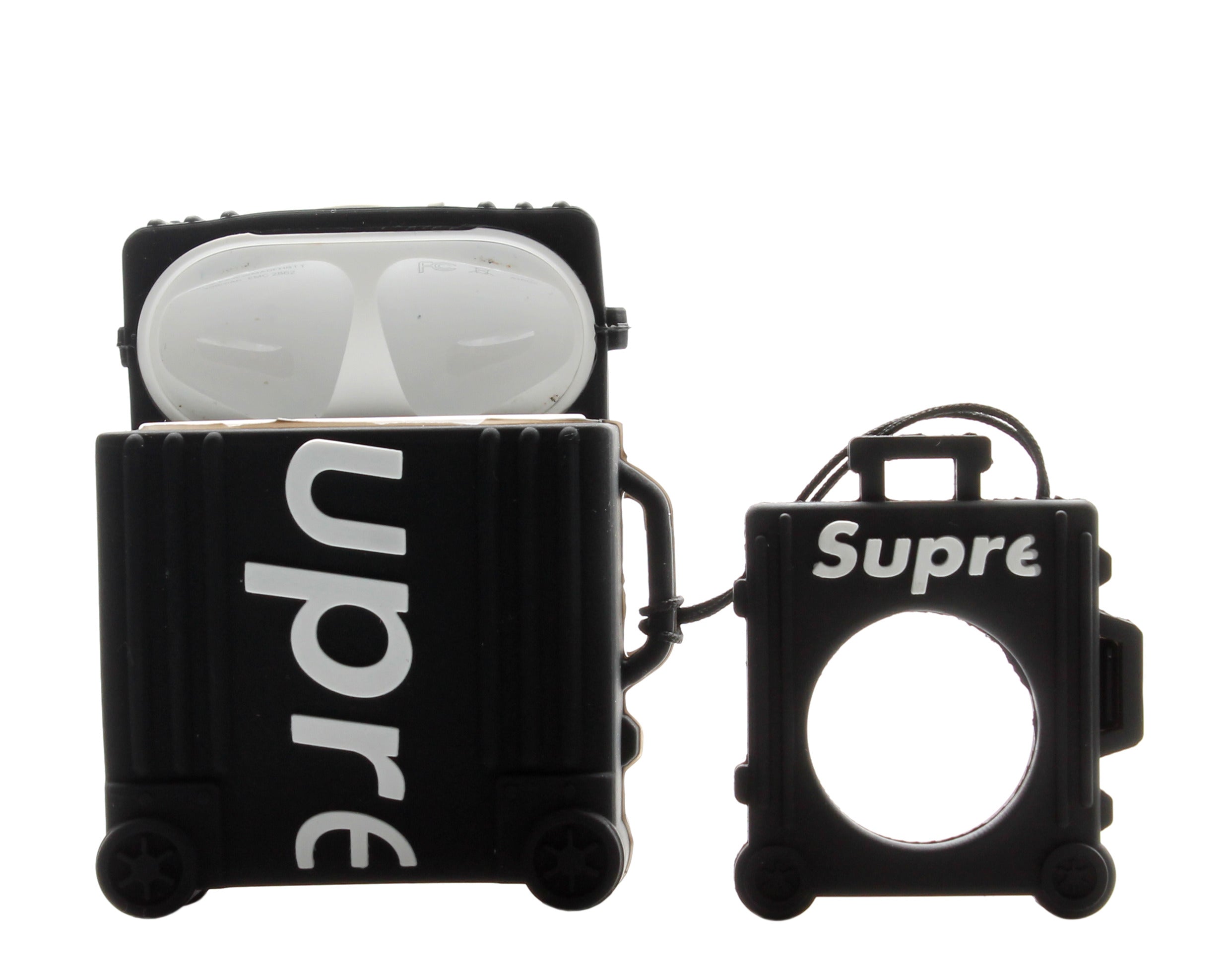 KM Supreme Inspired Suitcase Concept Design Airpods Case Cover with Ring Holder