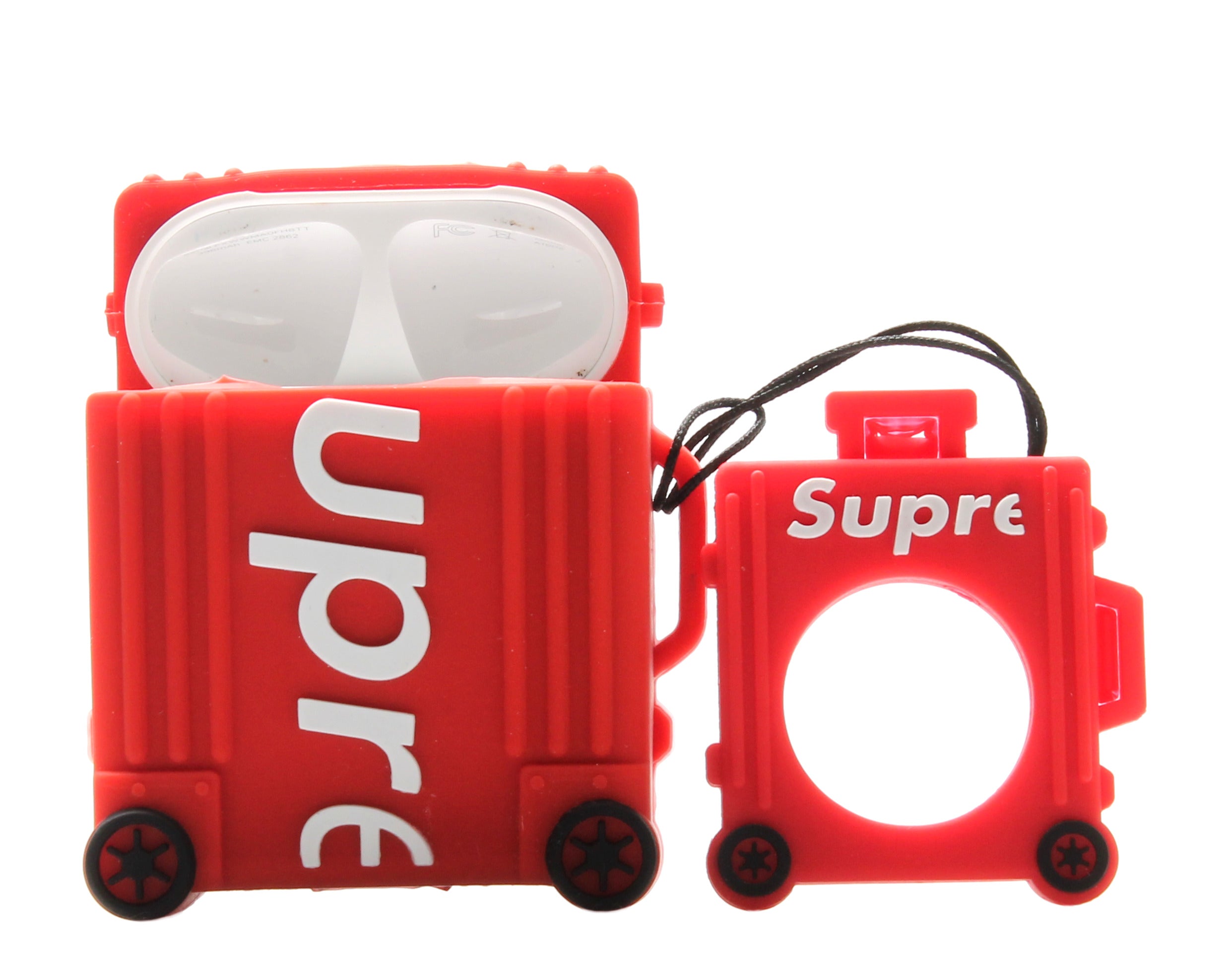 KM Supreme Inspired Suitcase Concept Design Airpods Case Cover with Ring Holder