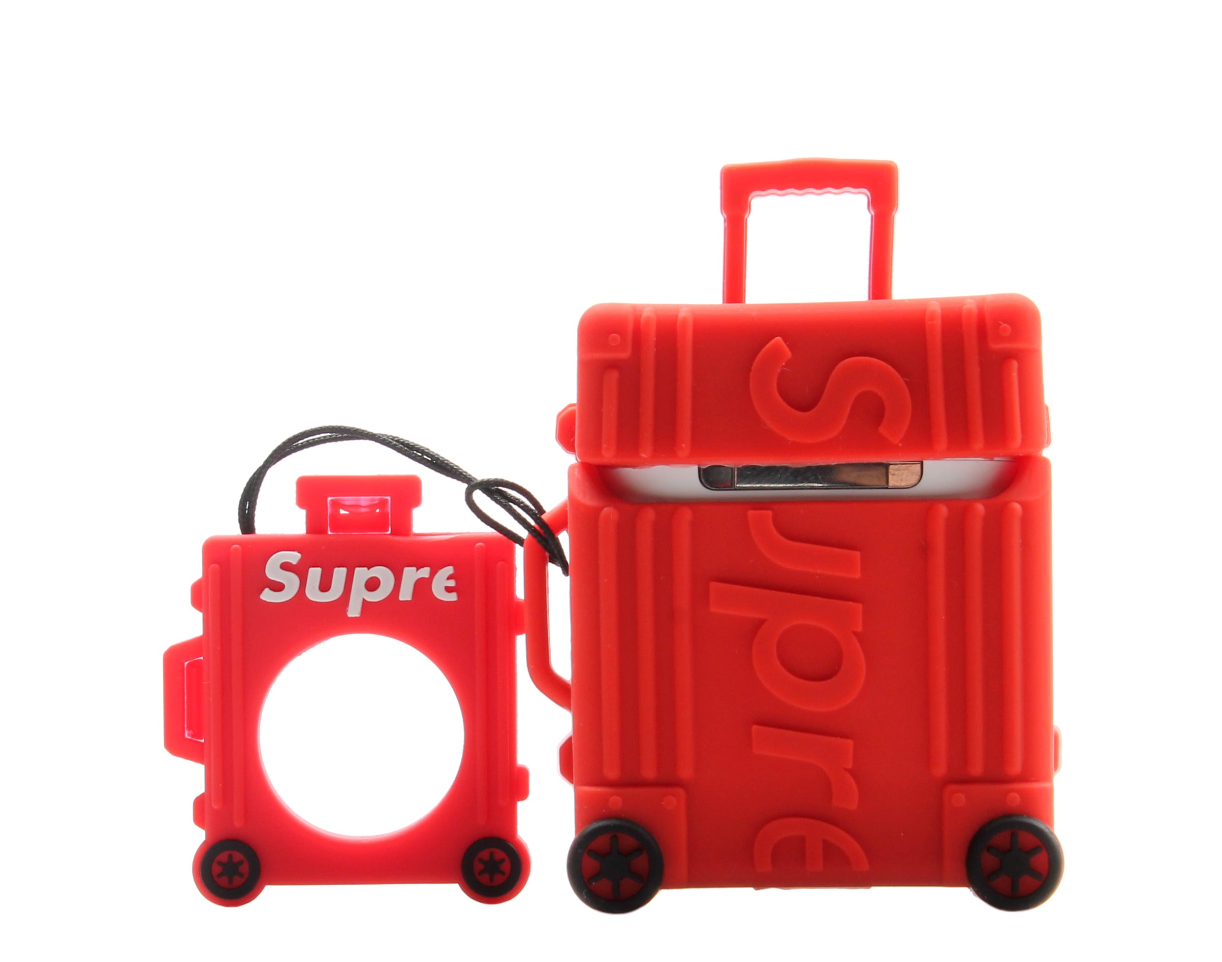 KM Supreme Inspired Suitcase Concept Design Airpods Case Cover with Ring Holder