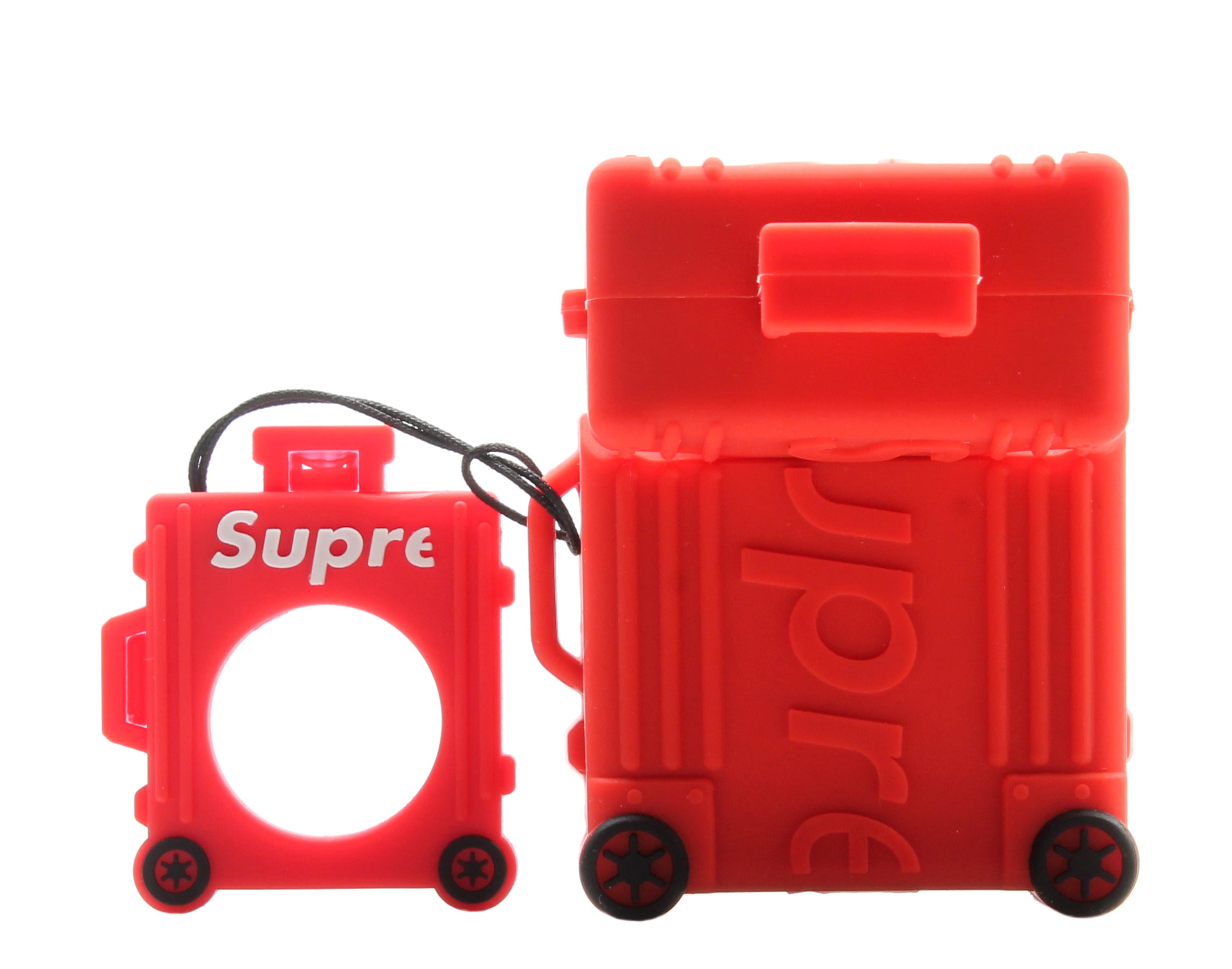 KM Supreme Inspired Suitcase Concept Design Airpods Case Cover with Ring Holder