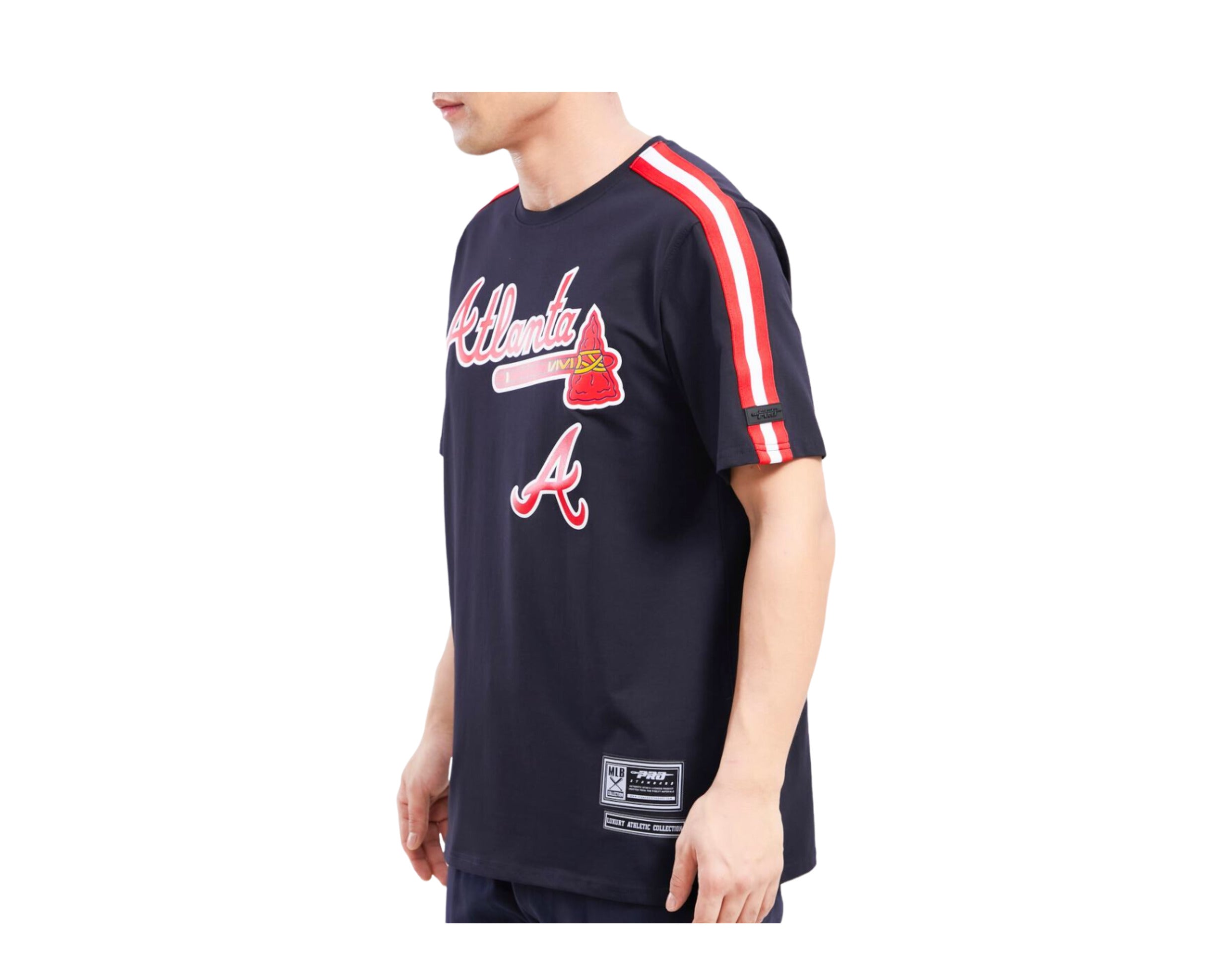 Atlanta Braves Pro Standard Taping T-Shirt - Navy/Red