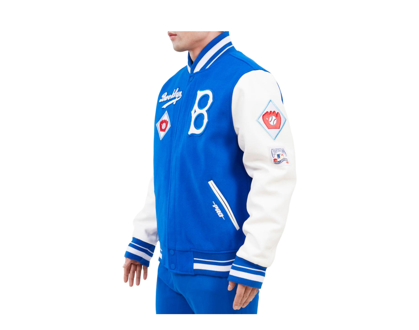 BROOKLYN DODGERS RETRO CLASSIC RIB SATIN JACKET (EGGSHELL/ ROYAL BLUE) –  Pro Standard