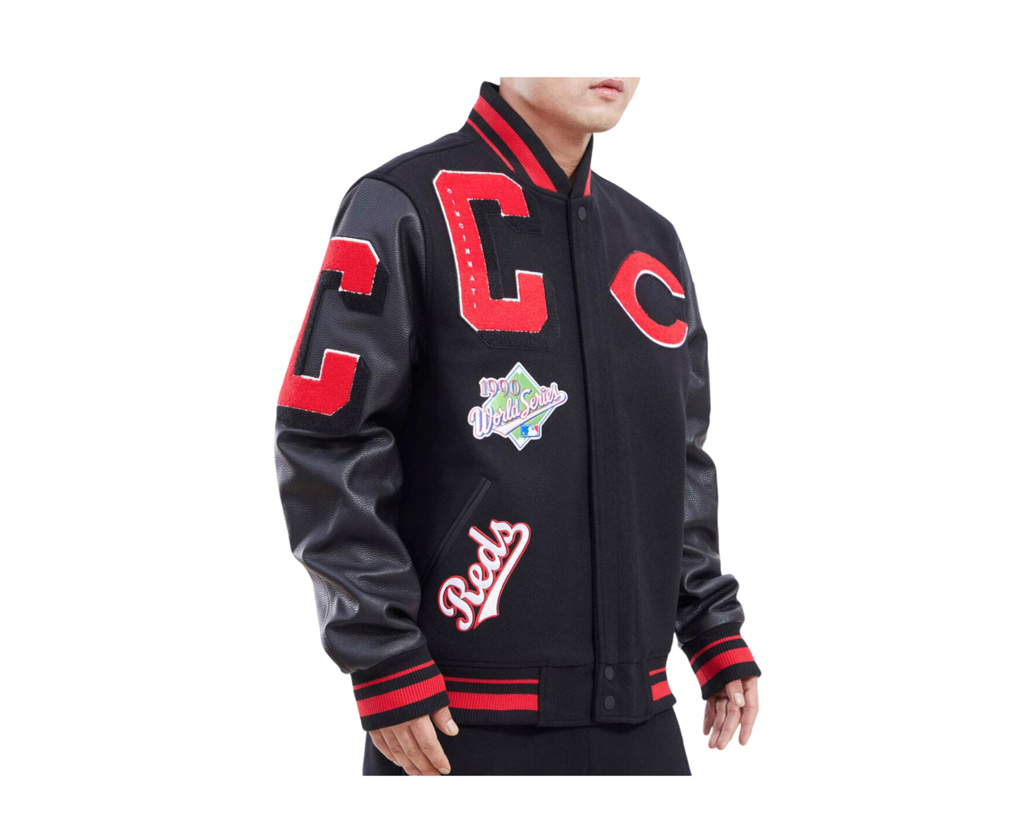 Pro Standard MLB Cincinnati Reds Mash Up Logo Varsity Men's Jacket