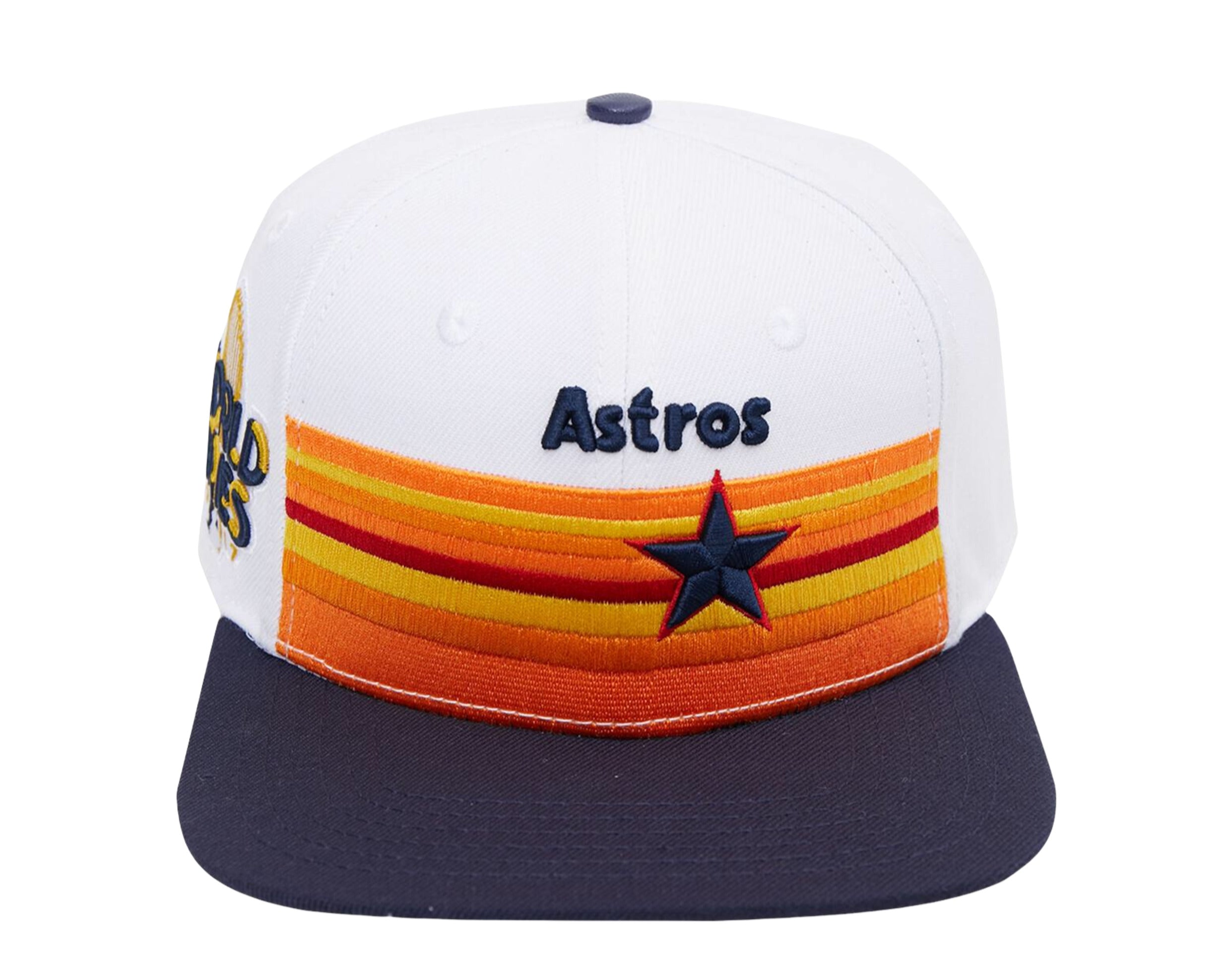 Pro Standard MLB Houston Astros 2017 WS Retro Stripes Snapback Hat w/ Pink Undervisor