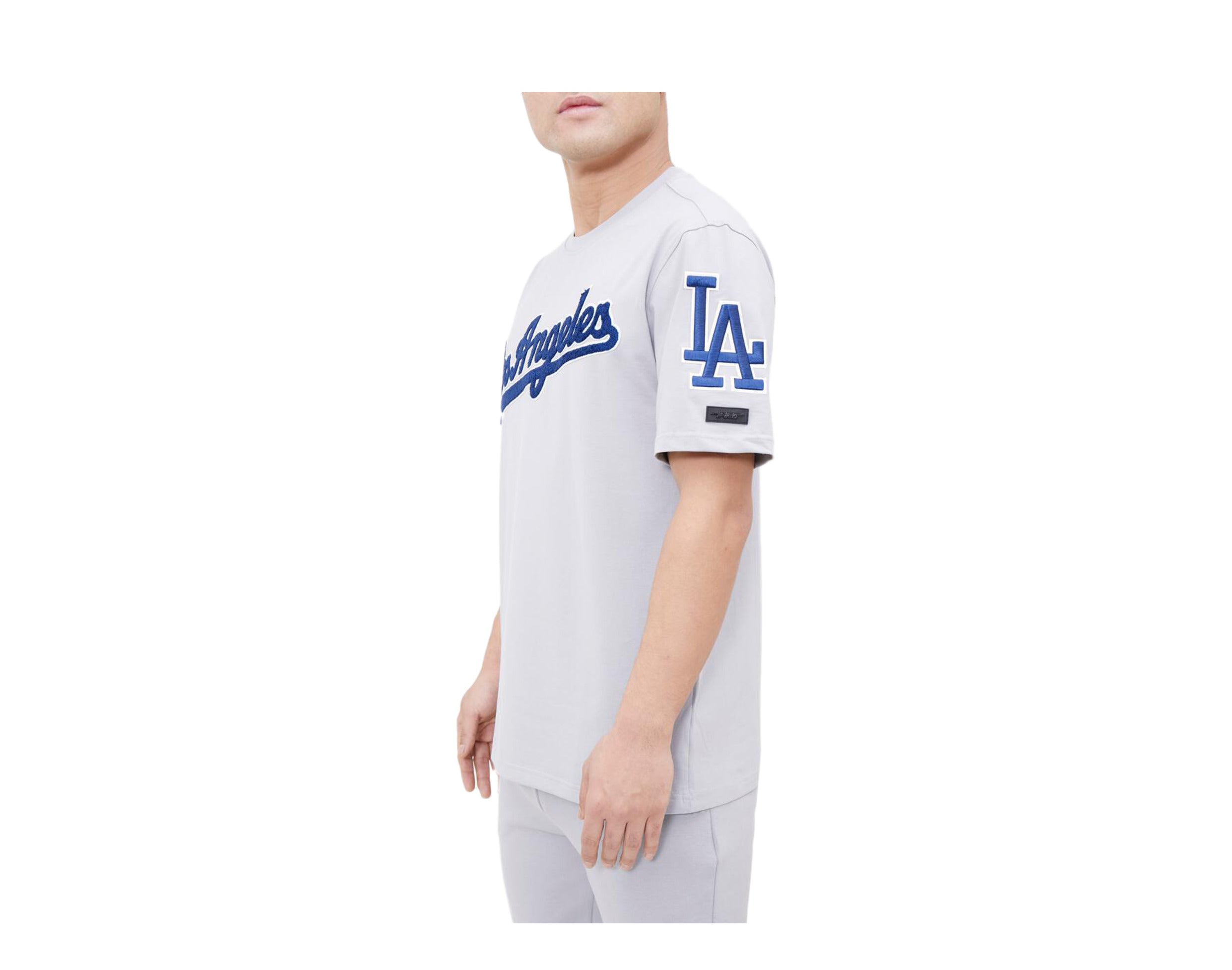 MLB Los Angeles Dodgers Gray Men's Short Sleeve V-Neck Jersey - L