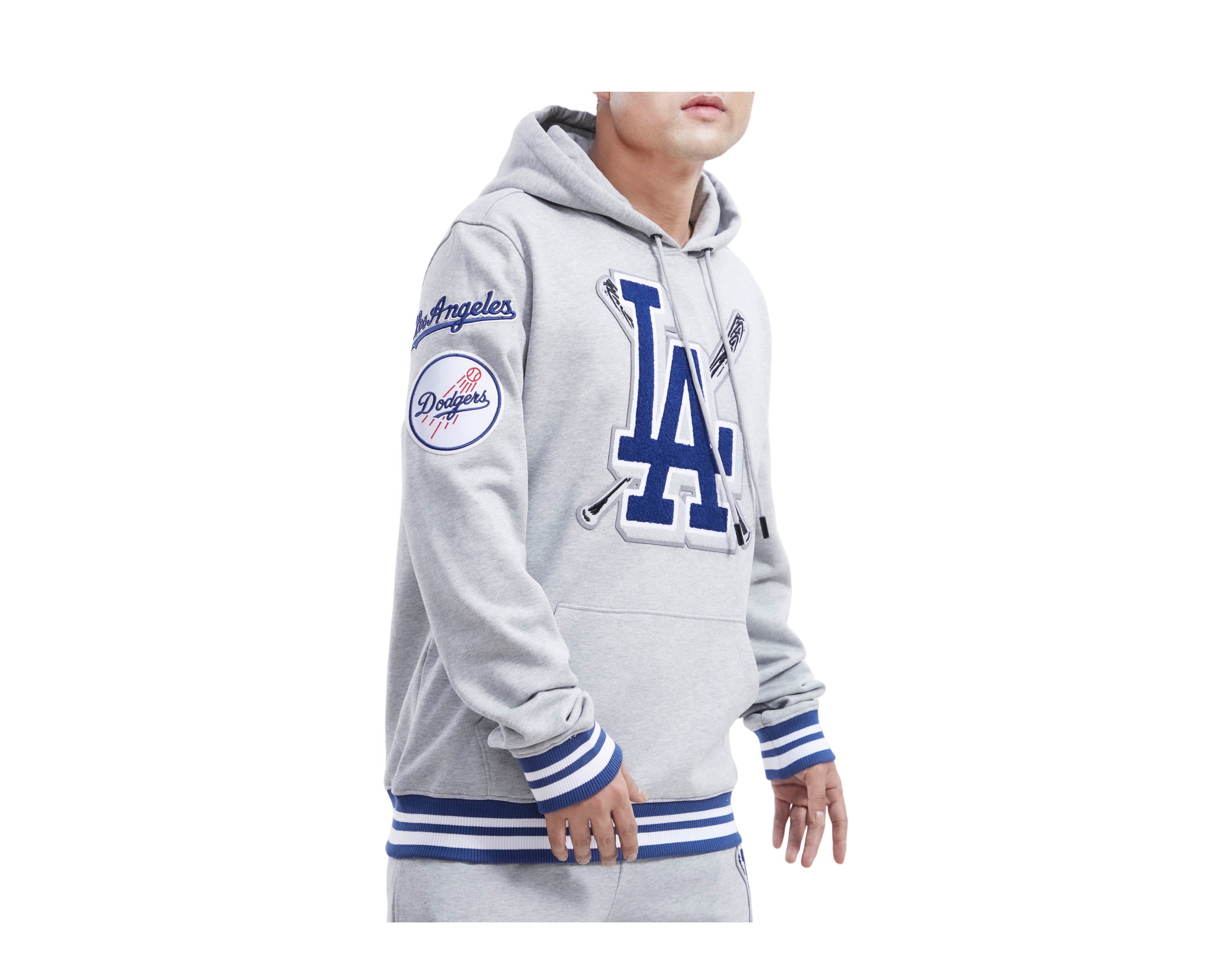 Men's Los Angeles Dodgers Pro Standard White Logo Pullover Hoodie