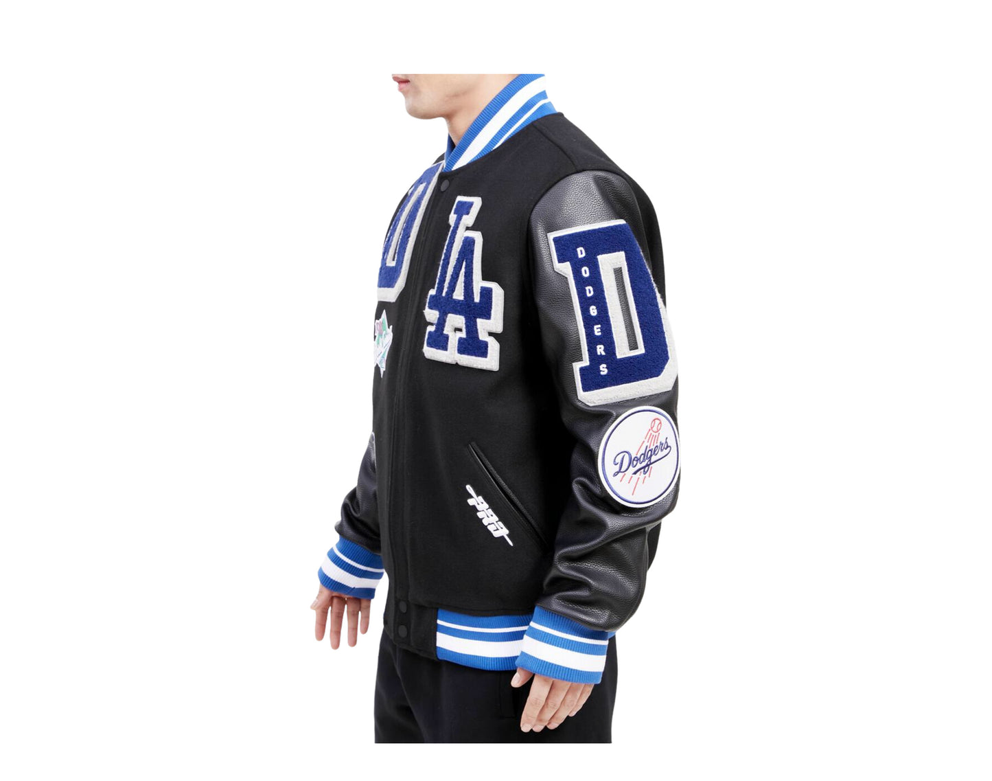 Men's Los Angeles Dodgers Pro Standard Royal Mash Up Logo Varsity Full-Zip  Jacket