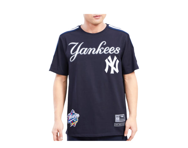 NEW YORK YANKEES LOGO PRO TEAM TAPING RED SHIRT – PINSTRIPE