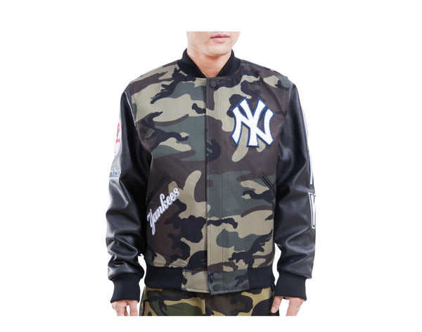 NEW YORK METS CAMO LOGO VARSITY JACKET (BLACK/CAMO)