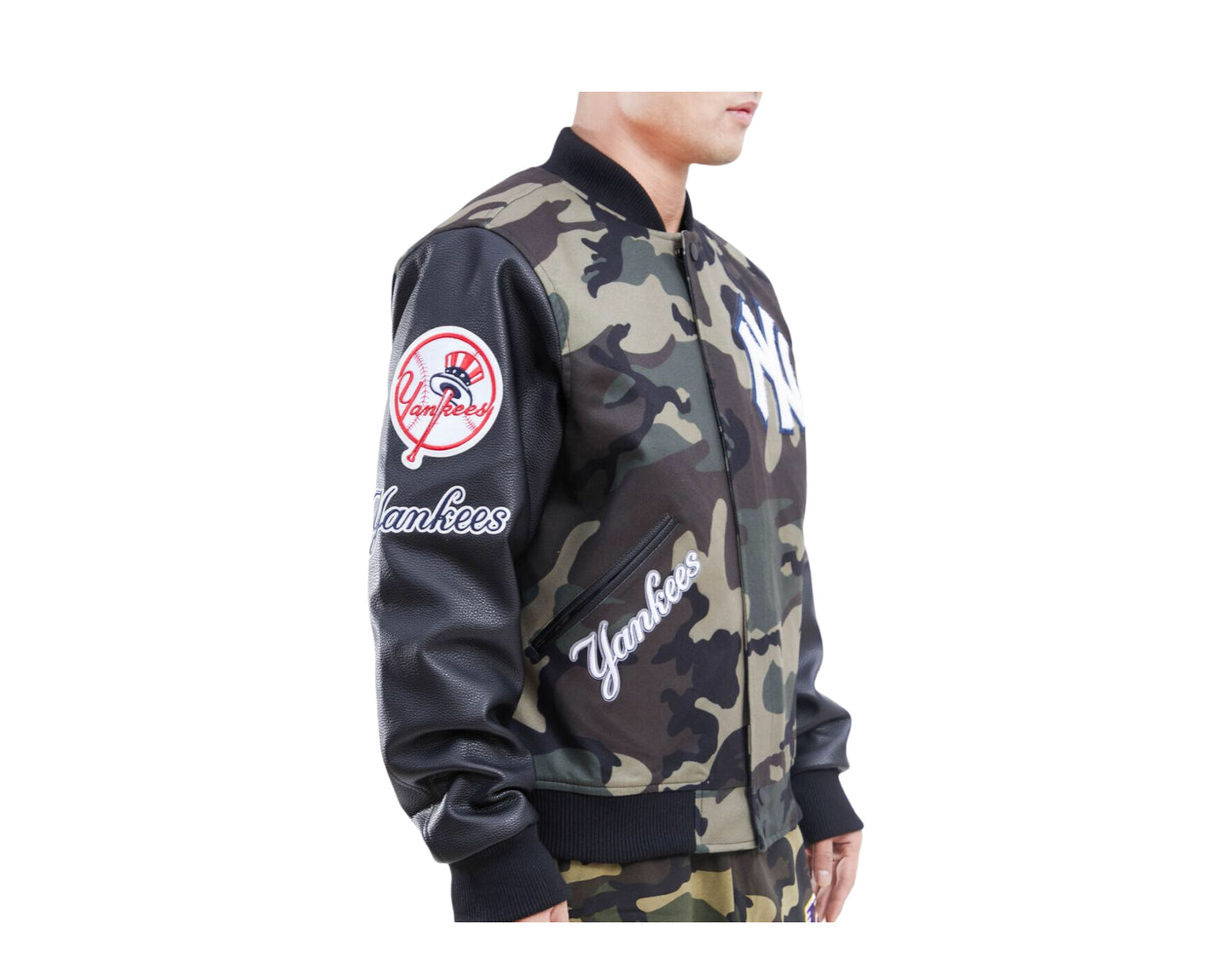 ATLANTA BRAVES CAMO LOGO VARSITY JACKET (BLACK/CAMO)