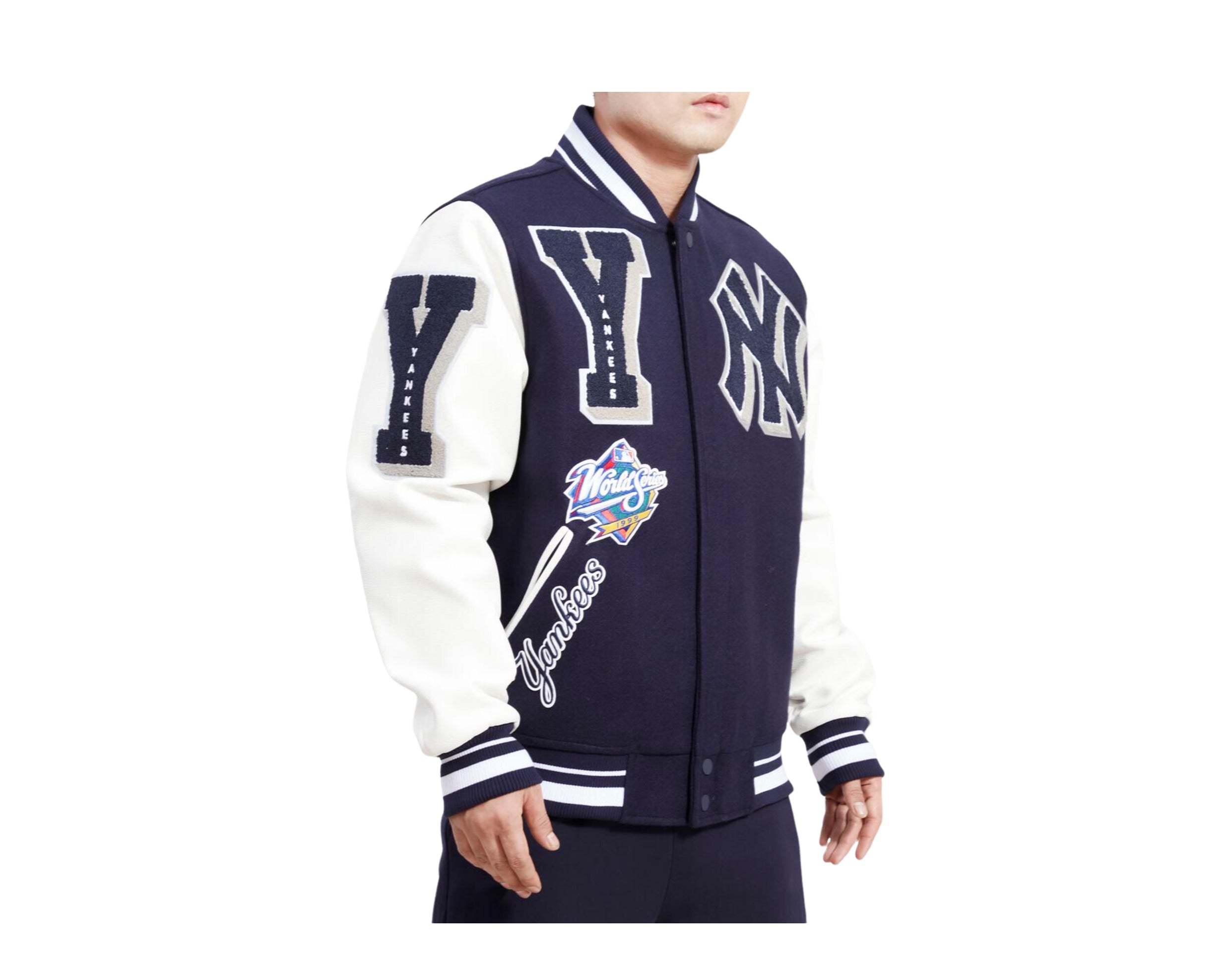 New York Yankees Pro Standard Mash Up Logo Varsity Full-Zip Jacket