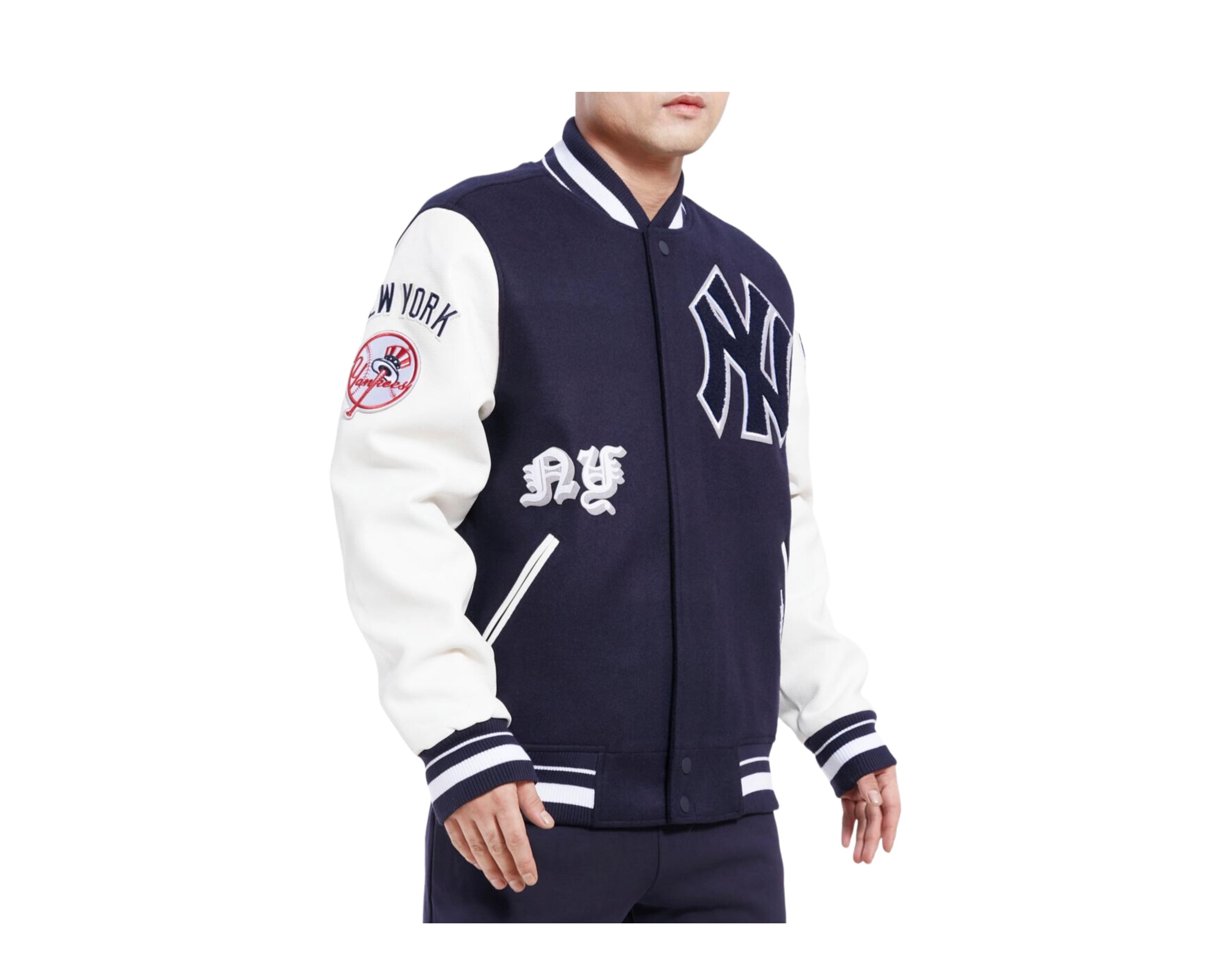 Pro Standard New York Yankees Navy/White Varsity Logo Full-Zip Jacket