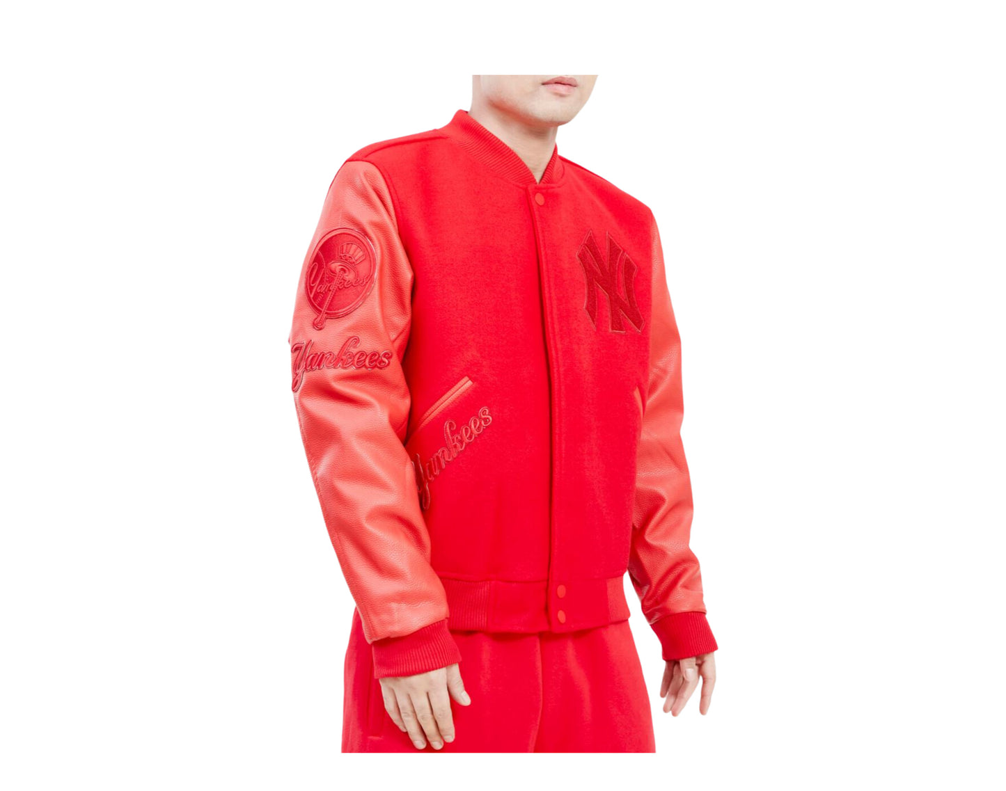 NEW YORK YANKEES CLASSIC TRIPLE RED SATIN JACKET (TRIPLE RED)