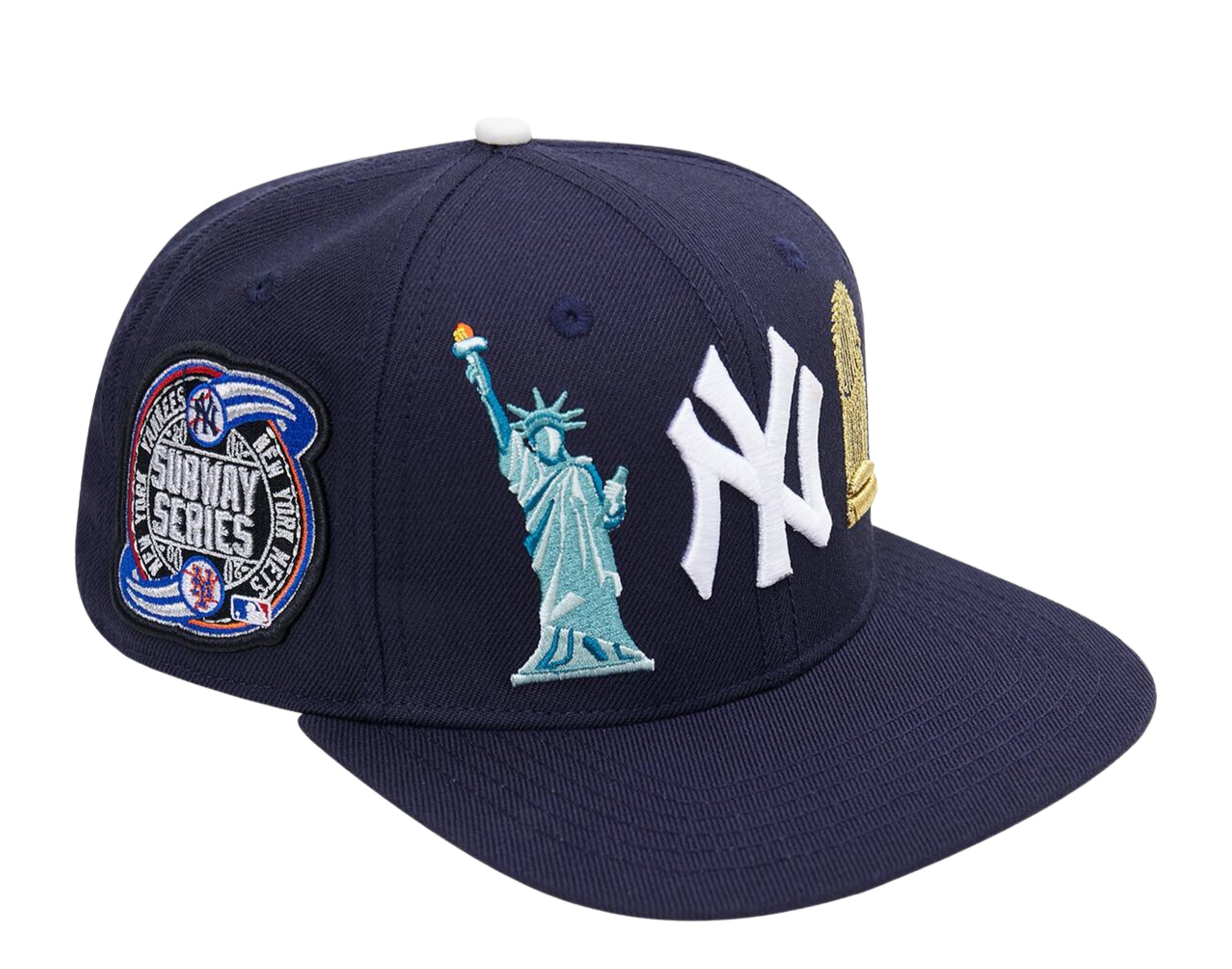 Pro Standard MLB New York Yankees Subway Series Double Logo Snapback Hat w/ Pink Undervisor