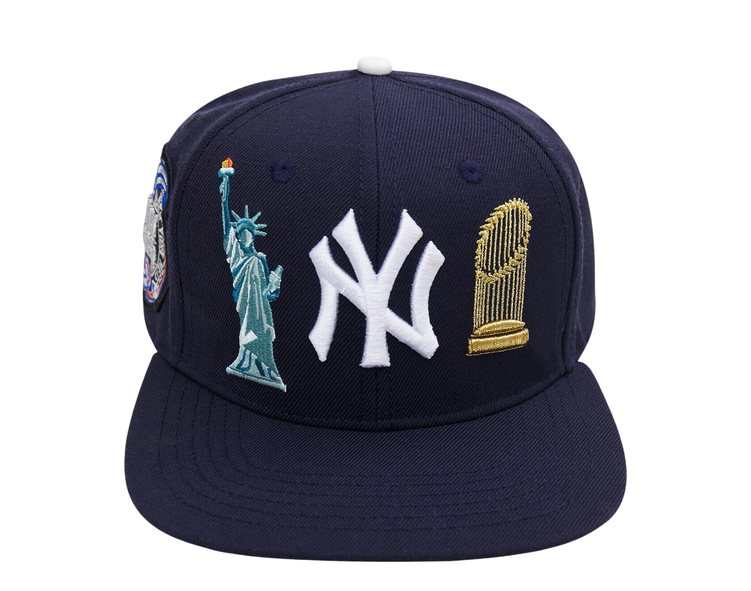 Pro Standard MLB New York Yankees Subway Series Double Logo Snapback Hat w/ Pink Undervisor