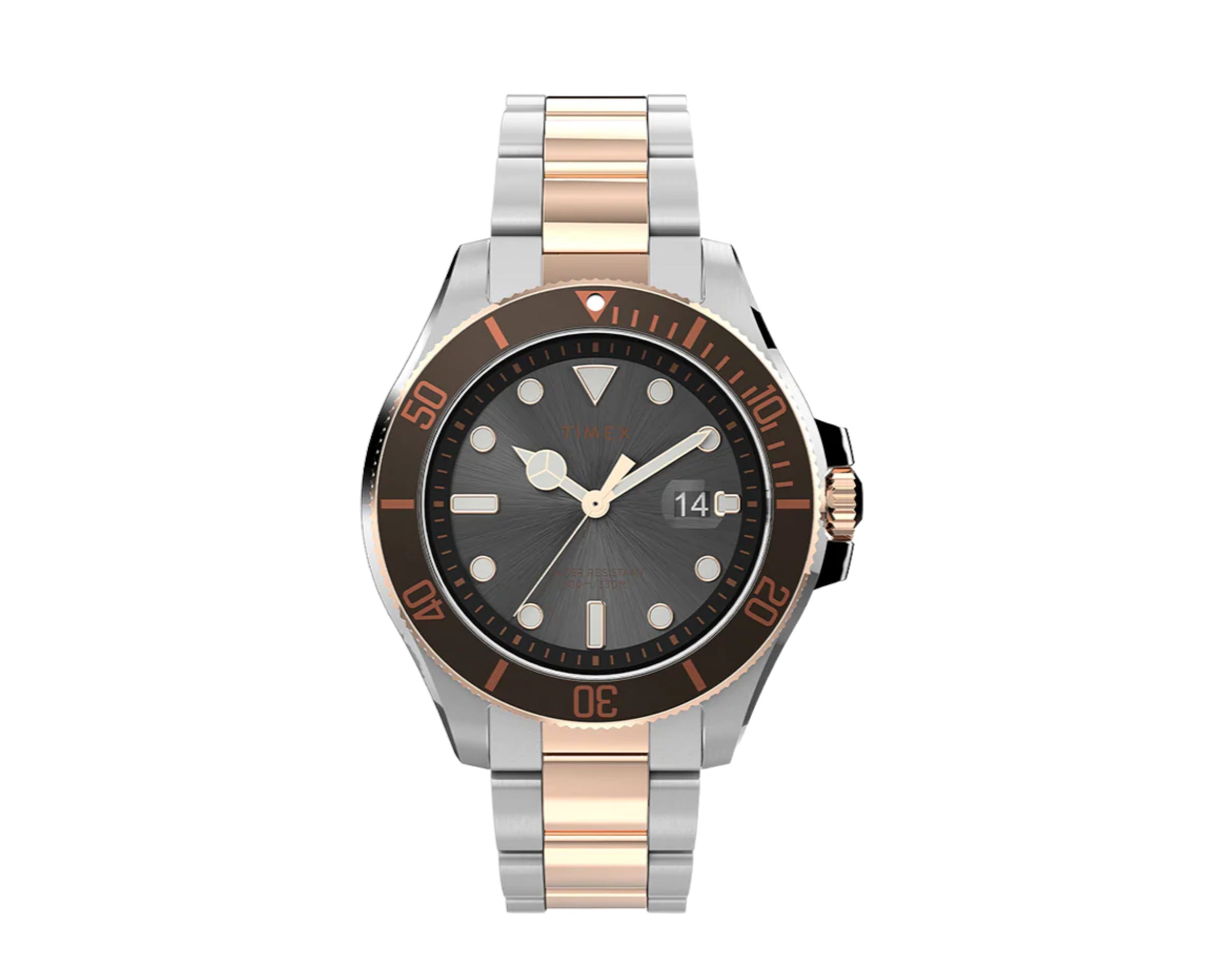 Timex Harborside Coast 43mm Two-Tone Steel Bracelet Watch