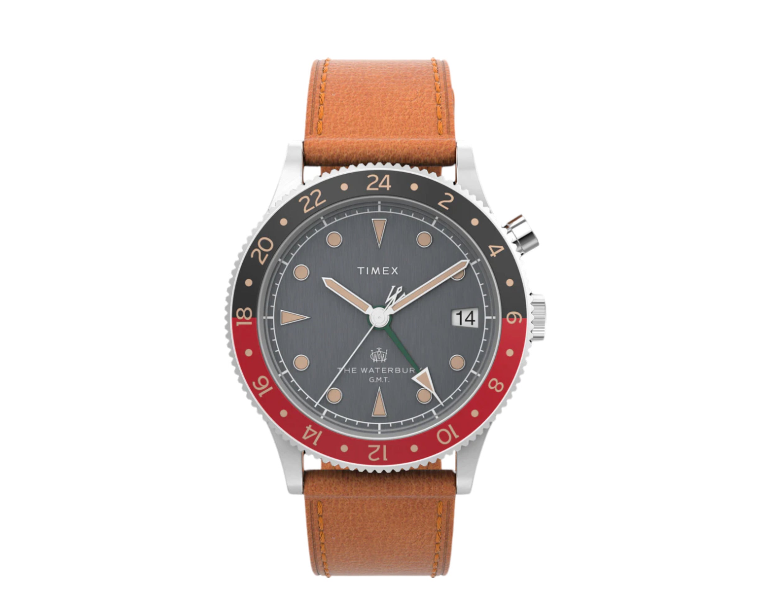 Timex Waterbury Traditional GMT 39mm Leather Strap Watch