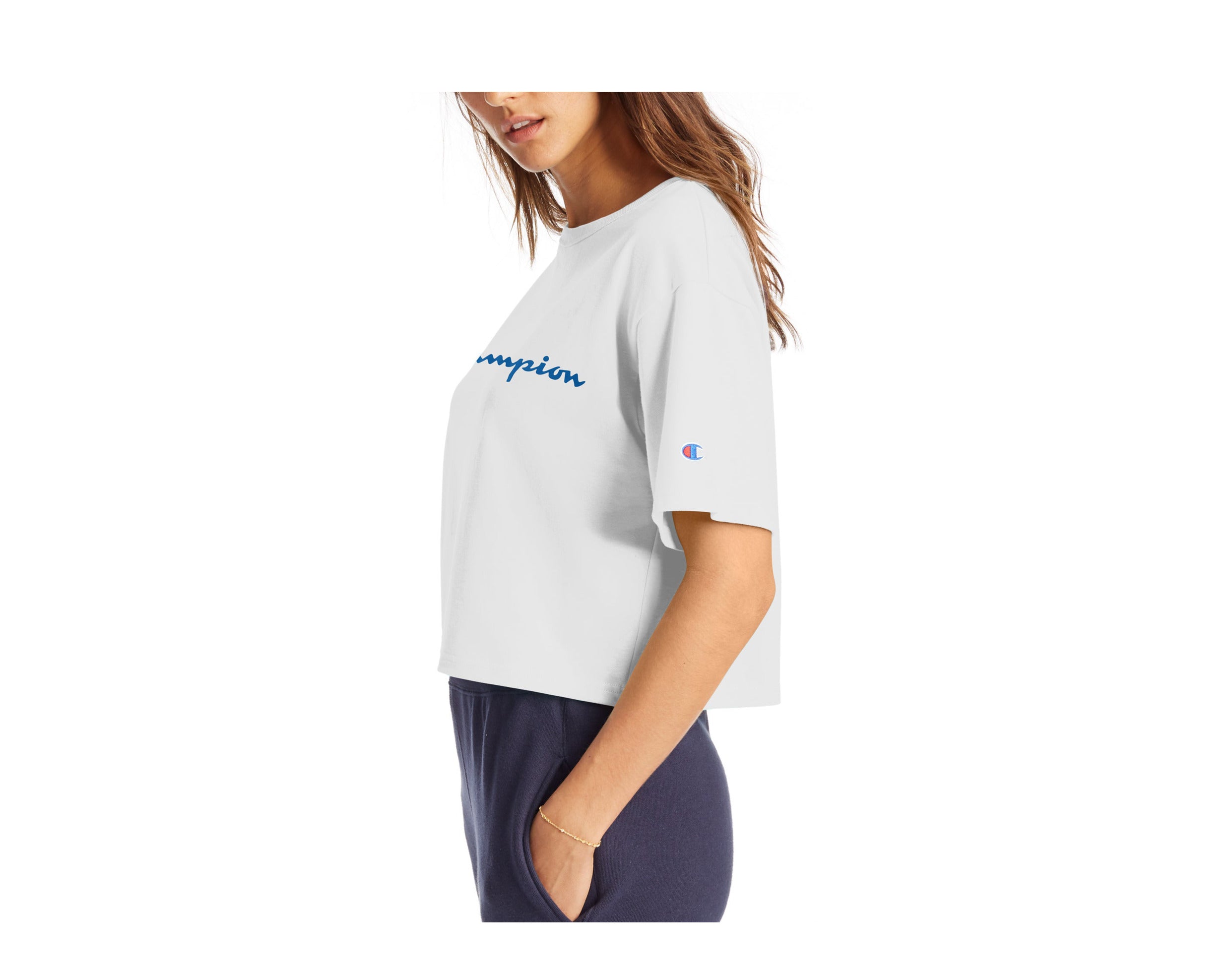 Champion C-Life Heritage Vintage Logo Cropped Women's Tee Shirt